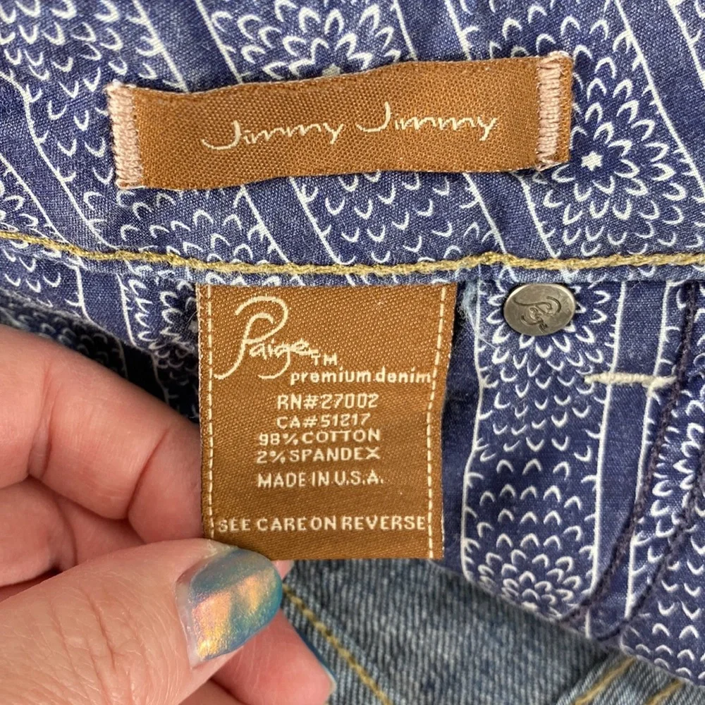 Paige Jimmy Jimmy Cut Off Distressed Jean Shorts - Picture 13 of 15
